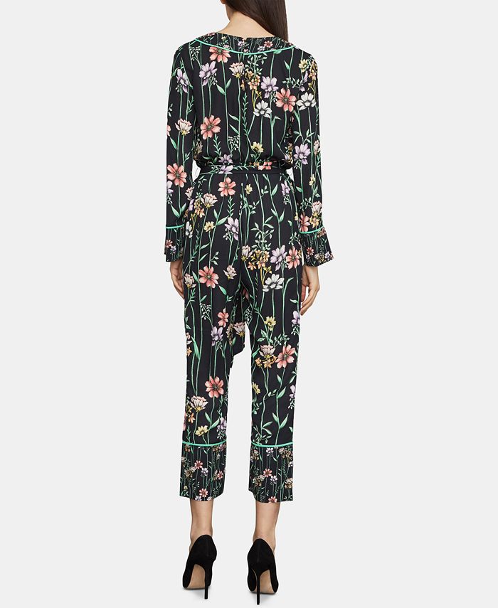 BCBGMAXAZRIA Floral-Print Faux-Wrap Jumpsuit - Macy's