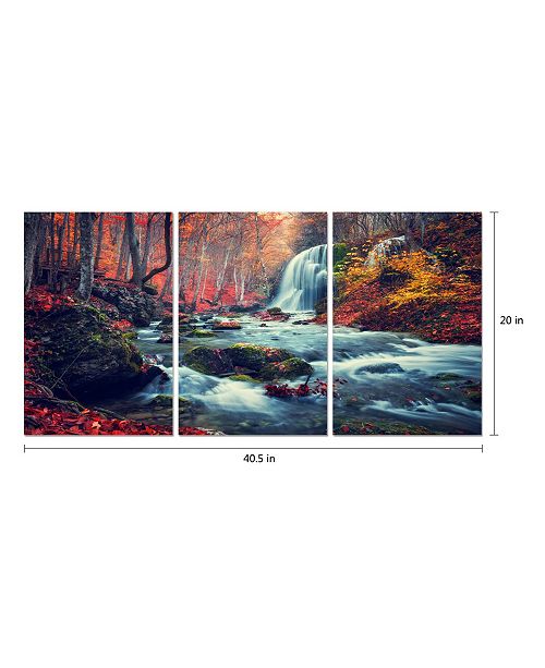 Chic Home Decor Autumn Forest 3 Piece Wrapped Canvas Wall Art 20