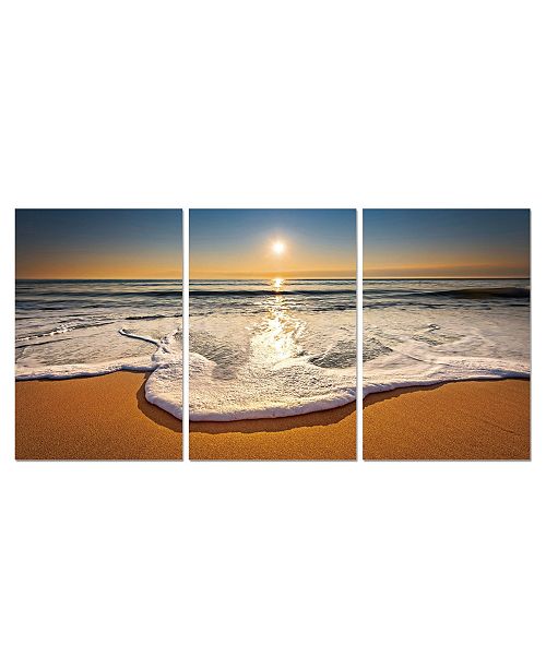 Chic Home Decor Sunset 3 Piece Wrapped Canvas Wall Art Beach Scene 20 X 40 Reviews All Wall Decor Home Decor Macy S