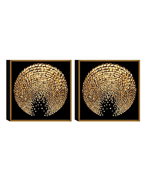 Chic Home Decor Sunburst 2 Piece Framed Canvas Wall Art Abstract