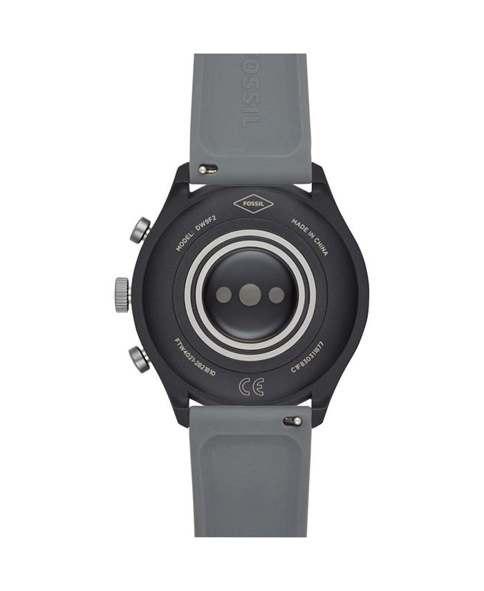 Fossil Men s Sport HR Smokey Blue Silicone Strap Smart Watch 43mm