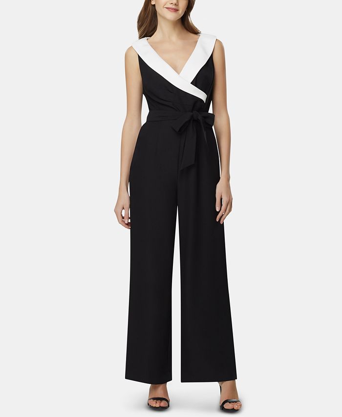 Tahari ASL Faux Wrap Tuxedo Jumpsuit Macy s