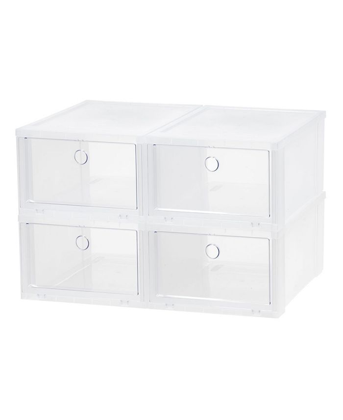Iris usa wide plastic pull down front best sale access shoe box