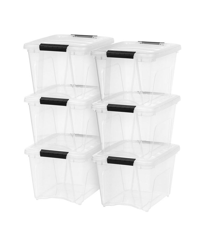 IRIS USA 6 Pack 19qt Clear View Plastic Storage Bin with Lid and