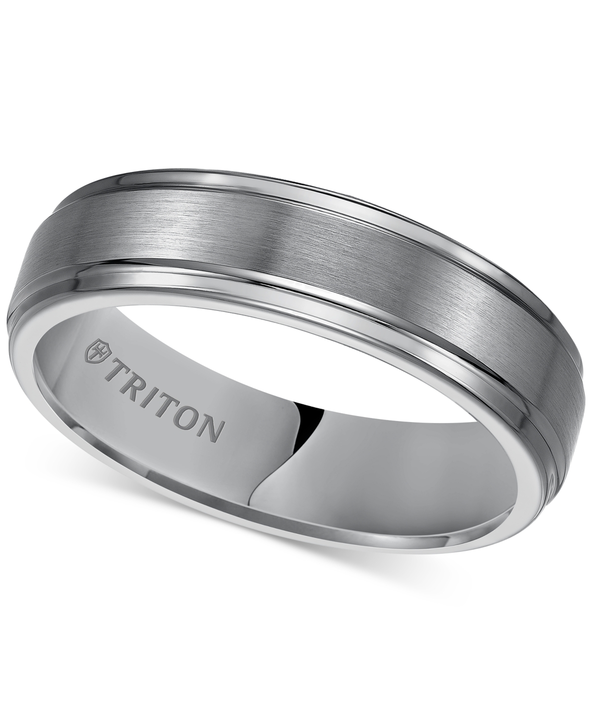 Men's Tungsten Carbide Ring, 6mm Comfort Fit Wedding Band - Tungsten