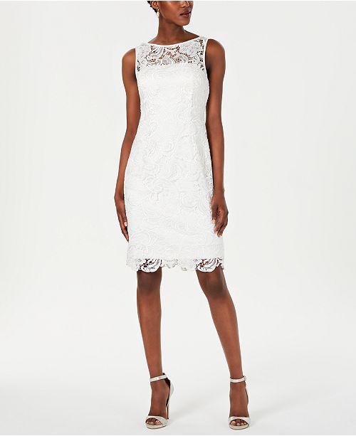 Adrianna Papell Illusion Lace Sheath Dress Reviews Dresses