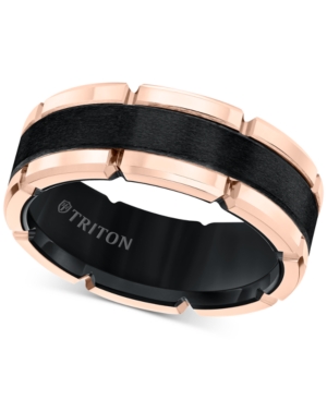 image of Comfort-Fit Band (8mm) in Yellow & White Tungsten Carbide, Also Available in Rose & Black and Rose & White Tungsten