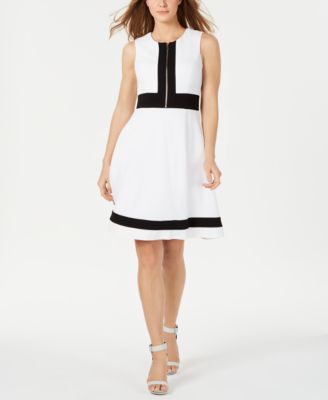 calvin klein colorblock fit and flare dress