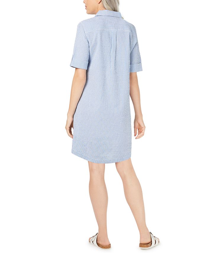 Karen Scott Petite Seersucker Shirtdress, Created for Macy's - Macy's