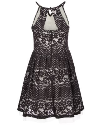 macy's black white dress
