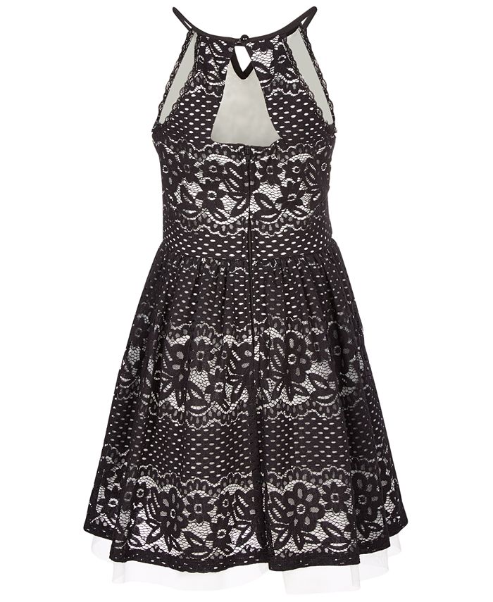 Sequin Hearts Big Girls Cut Out Lace Skater Dress, Created for Macy's ...