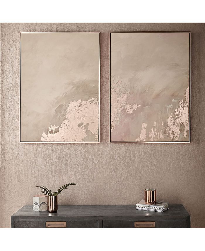 Graham & Brown Rose Gold Serenity Framed Canvas Wall Art Set of 2