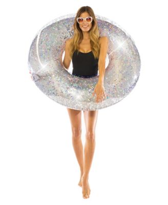 Pool Candy Glitter Swimming Pool Tube 48" - Silver Glitter