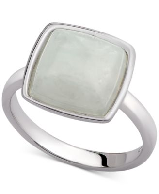 Macy's - Aqua Quartz Cushion Bezel Statement Ring (2-5/8 ct. t.w.) in Sterling Silver (Also available in Carnelian, Amethyst & Labradorite)