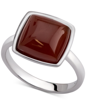 image of Aqua Quartz Cushion Bezel Statement Ring (2-5/8 ct. t.w.) in Sterling Silver (Also available in Carnelian, Amethyst & Labradorite)