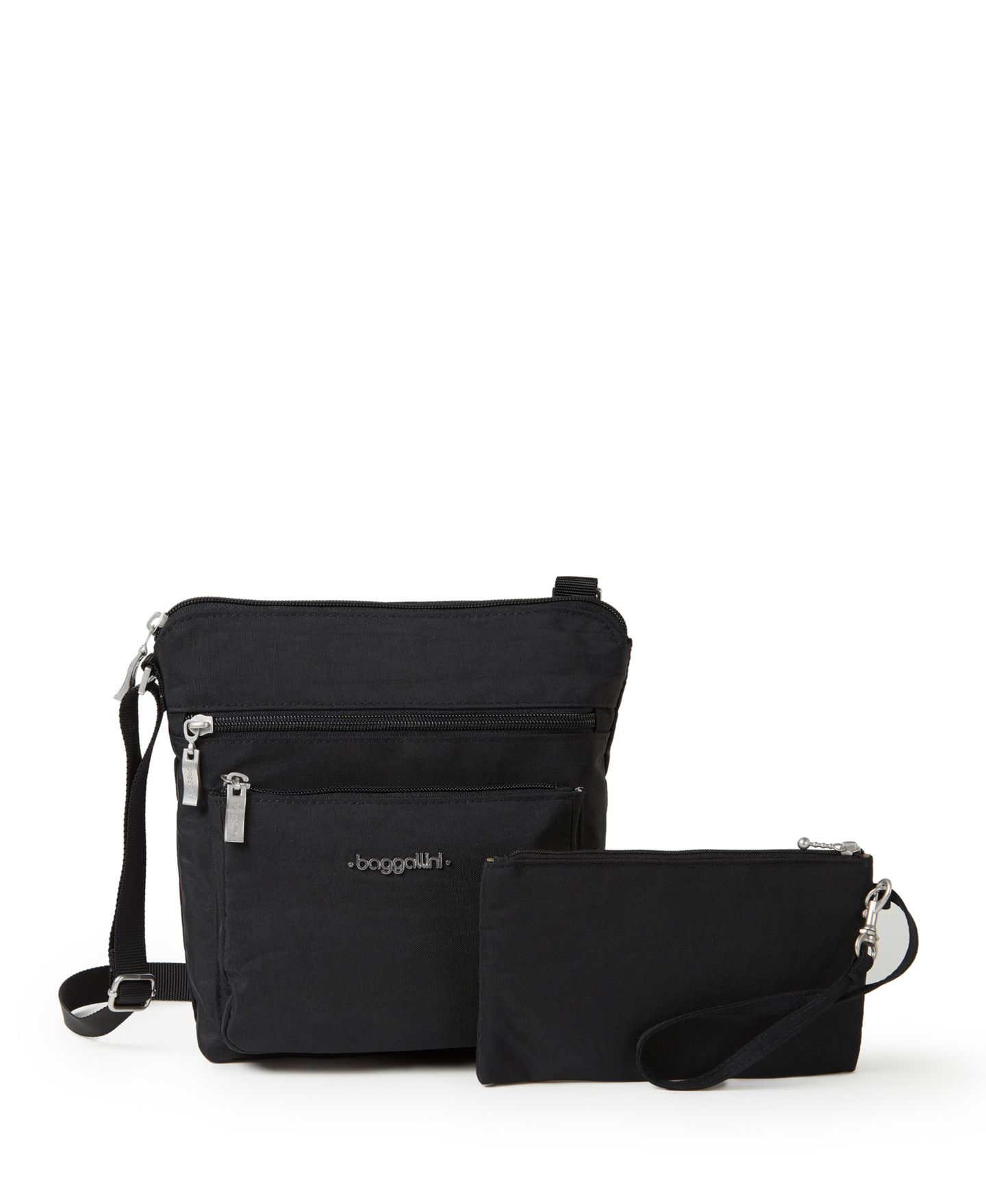 Женская сумка Baggallini Pocket Small Wristlet with Crossbody Handbag, цвет: Чёрный — фото 1