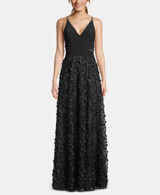 XSCAPE - Petite Sleeveless Floral-Textured Gown