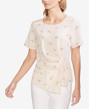 VINCE CAMUTO PRINTED DRAPED TOP