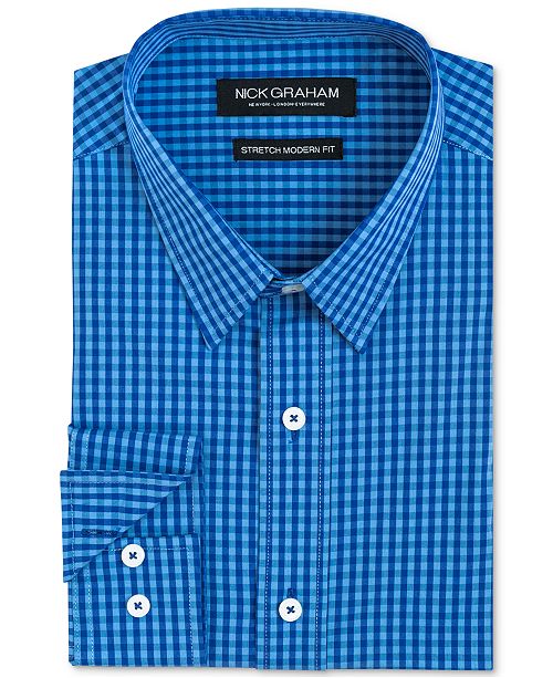 Nick Graham Men S Slim Fit Gingham Shirt Reviews Dress Shirts