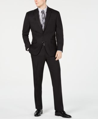 Club Room - Men's Classic-Fit Stretch Black Pindot Suit