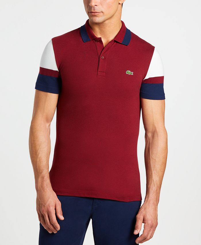Macy's lacoste shop slim fit polo