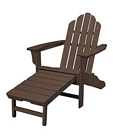 All-Weather Contoured Adirondack Chair with Hideaway Ottoman - 37.5" x 29.75" x 48"
