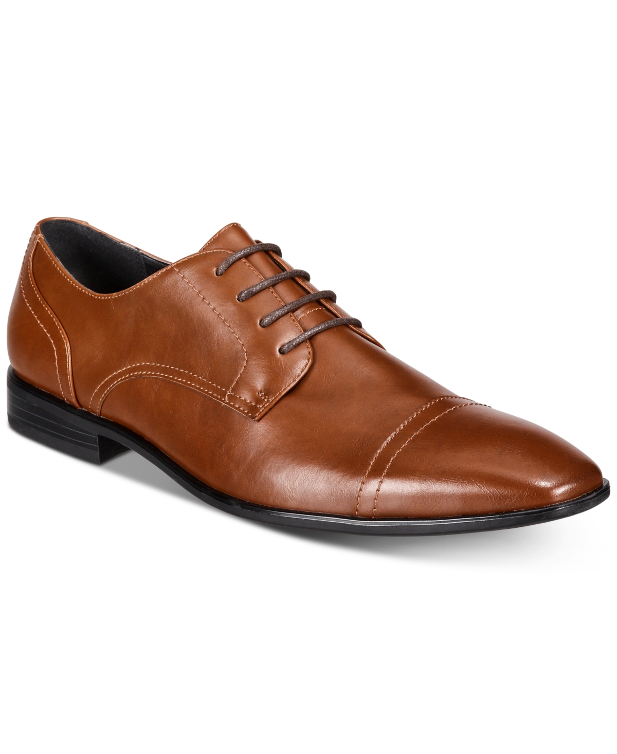 Men's Quincy Cap-Toe Lace-Up Shoes, Created for Macy's - Tan