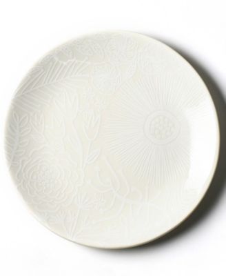 by Laura Johnson White Floral Salad Plate