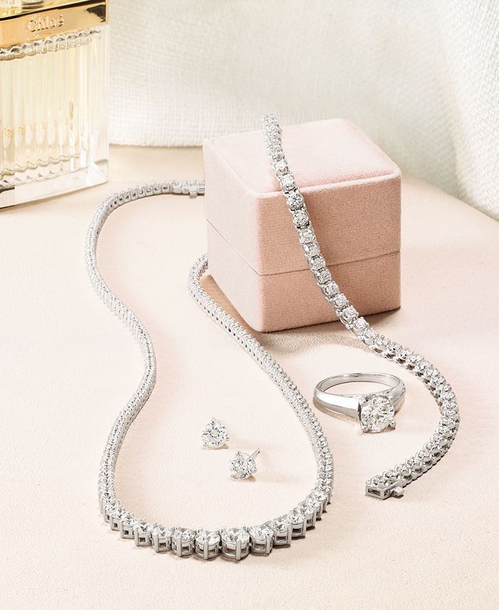 Macy's Certified Diamond Riviera Chain Necklace in 14k White Gold (10