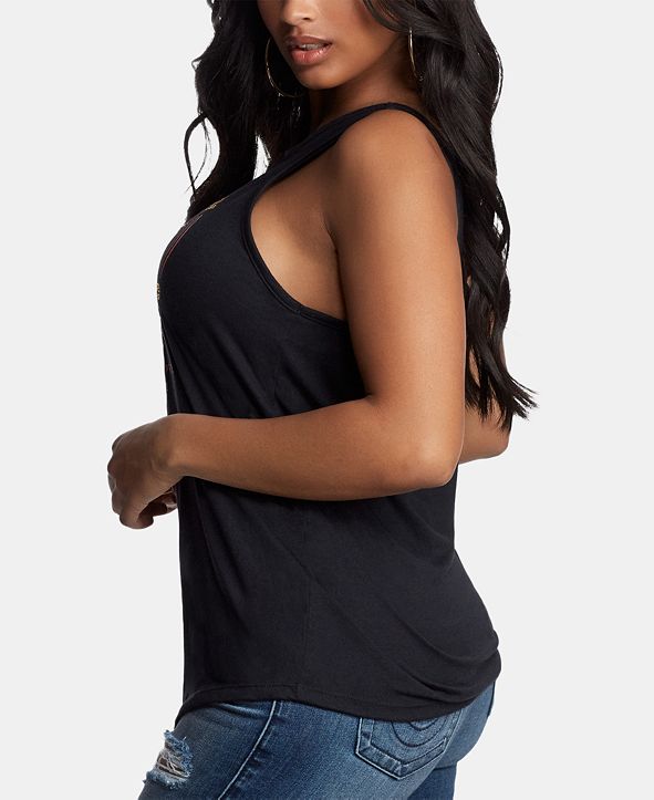 True Religion RhinestoneGraphic Tank Top & Reviews Tops Juniors