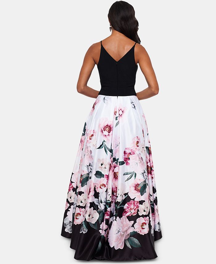 XSCAPE Petite Floral-Print Gown - Macy's