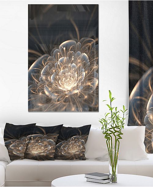 Design Art Designart Fractal Flower With Golden Rays Floral Metal Wall Art 30 X 40 Reviews All Wall Decor Home Decor Macy S
