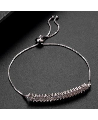Double Row Cubic Zirconia Slider Bracelet