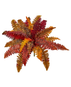 Nearly Natural Set Of 3 20in. Autumn Boston Fern Artificial Plant In Orange