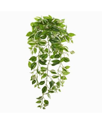 Nearly Natural - 32” Purple Heart Evergreen Hanging Artificial Plant (Set of 2) (Real Touch)