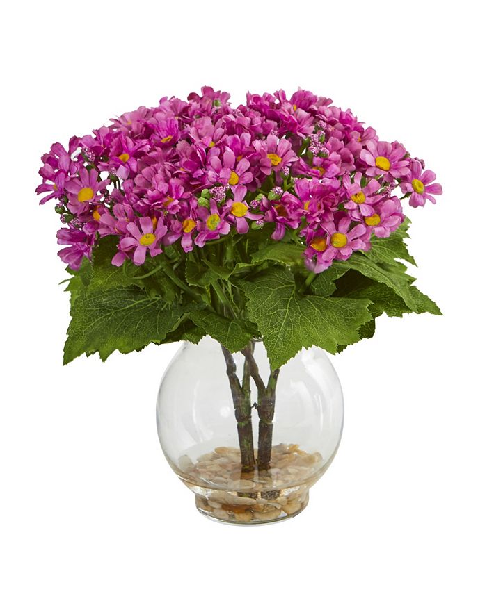 Nearly Natural - Daisy Artificial Arrangement in Fluted Vase