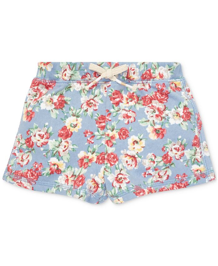Polo Ralph Lauren Baby Girls Floral Cotton French Terry Shorts - Macy's