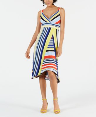 John Paul Richard Women's Printed Knit Dress Navy Combo  Size L