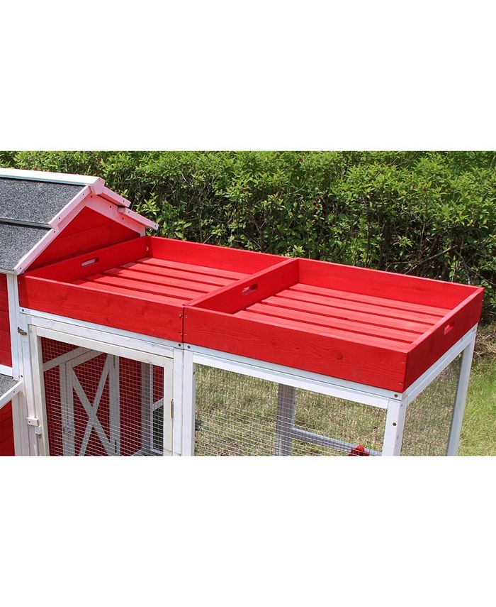 zoovilla Red Barn Chicken Coop with Roof Top Planter Macy's
