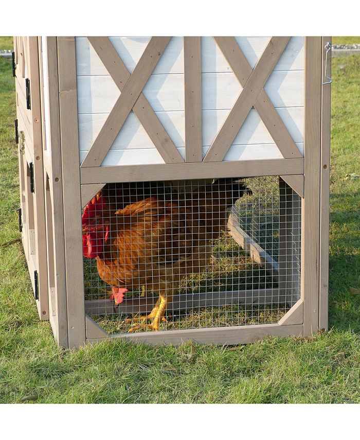 zoovilla Country Style Chicken Coop, White With a Grey Trim Macy's