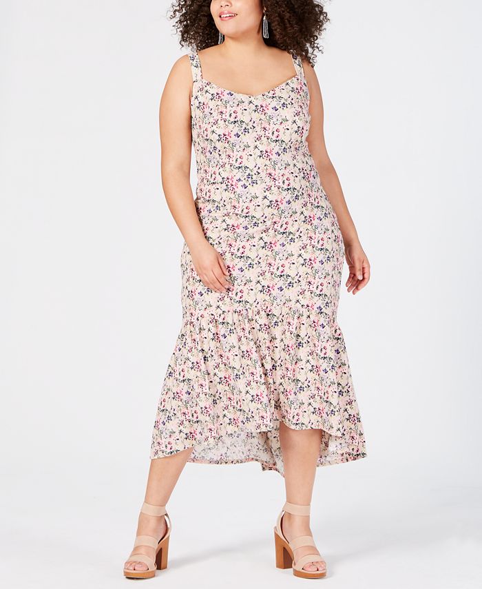 RACHEL Rachel Roy Plus Size Floral Knit Jacquard Midi Dress - Macy's