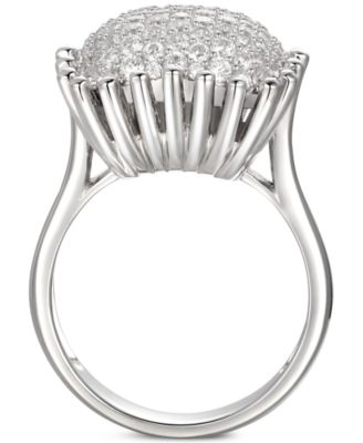 Cubic Zirconia Pav&eacute; Statement Ring in Sterling Silver