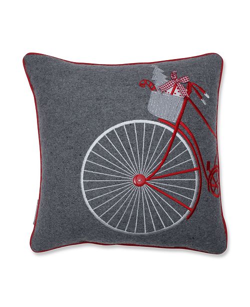 Pillow Perfect Holiday Bicycle 16" Throw Pillow & Reviews Decorative