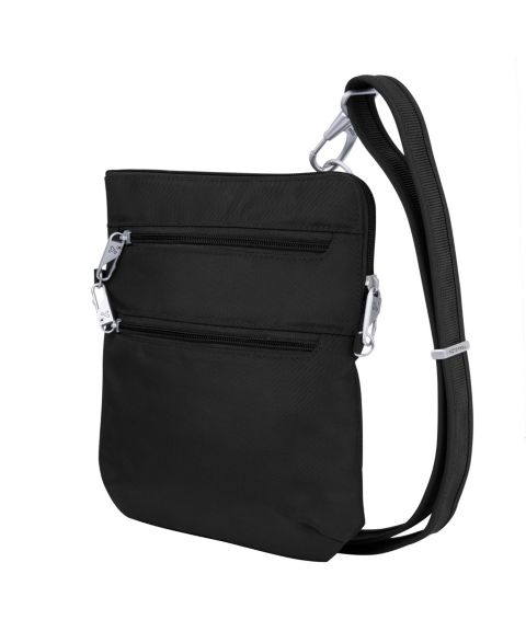 Женская сумка Travelon Anti-Theft Classic Slim Double Zip Crossbody, цвет: Чёрный