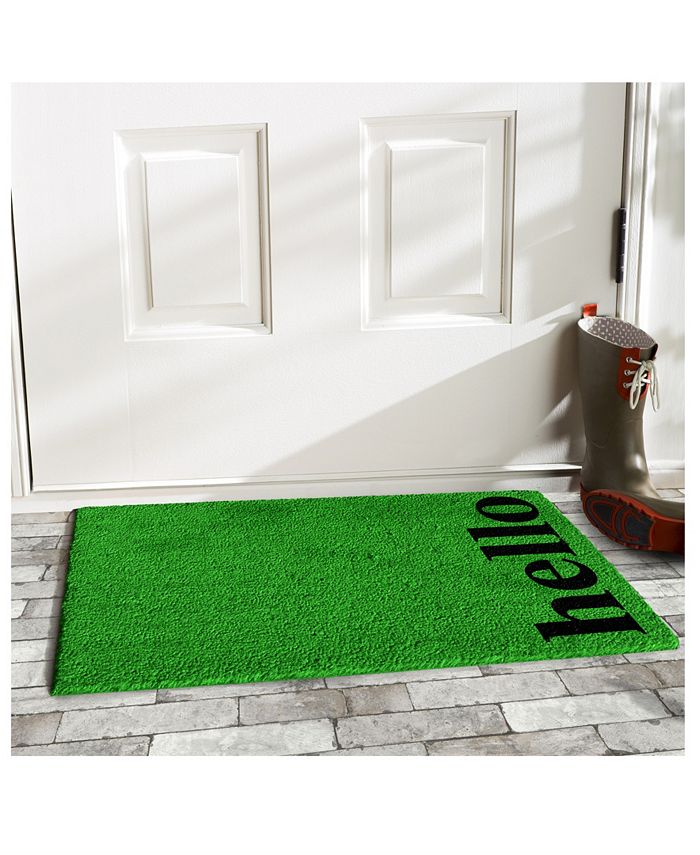 Home & More - Vertical Hello 17" x 29" Coir/Vinyl Doormat
