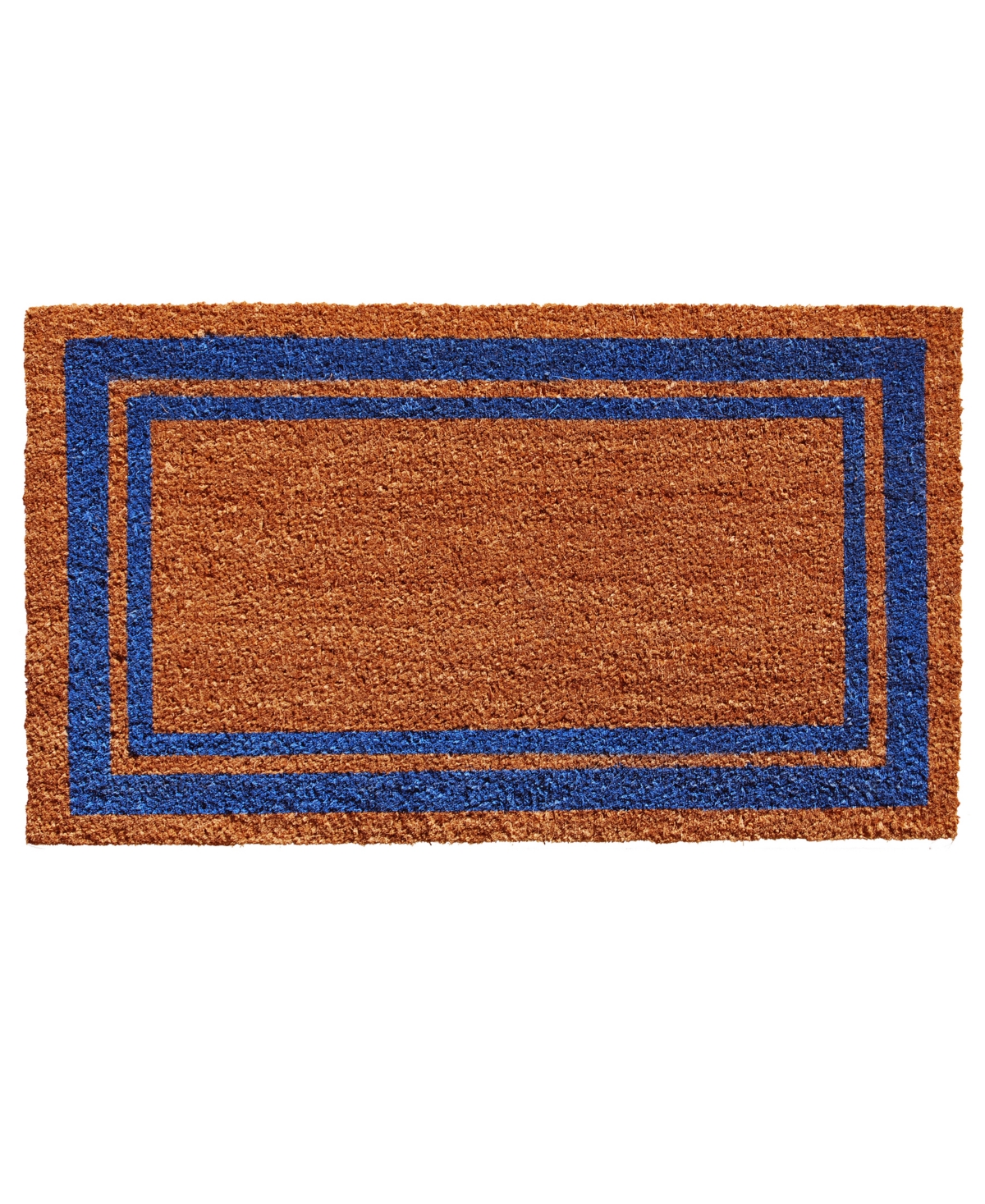 Home & More Border Natural Coir/vinyl Doormat, 18" X 30" In Natural,blue