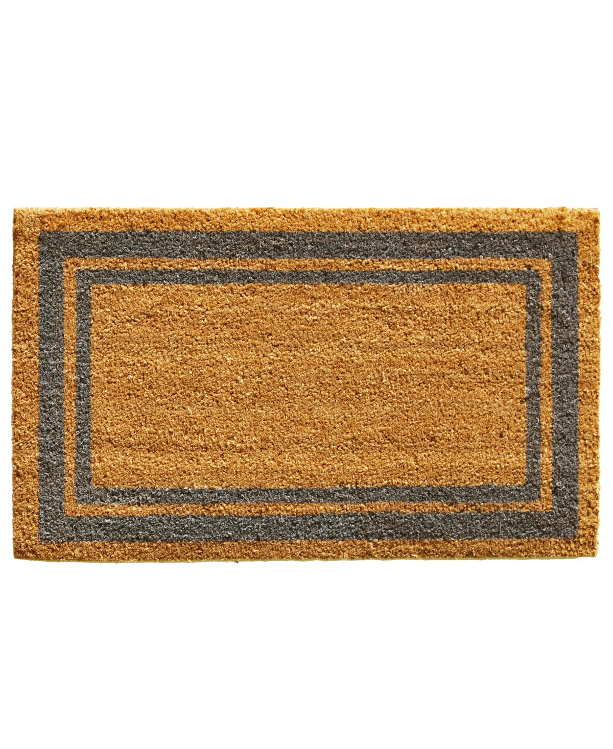 Home & More Border Natural Coir/vinyl Doormat, 18" X 30" In Natural,periwinkle