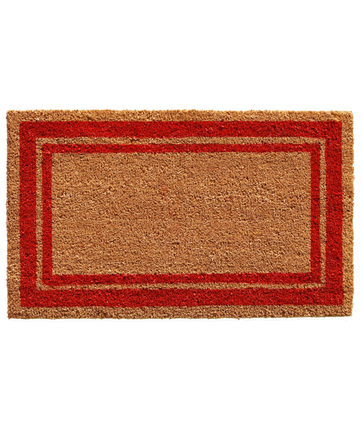 Home & More Border Natural Coir/vinyl Doormat, 18" X 30" In Natural,red