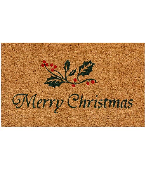 Christmas Holly 17 X 29 Coir Vinyl Doormat