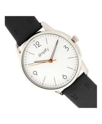 Quartz The 6300 White Dial, Genuine Black Leather Watch 41mm